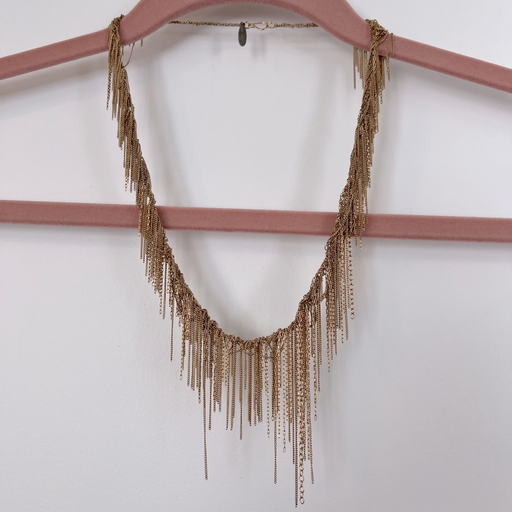Lisa Levine necklace, 14kt Gold-filled. Unique fringe chain construction. NWOT.